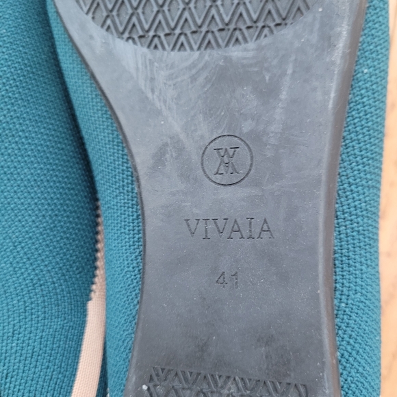 VIVAIA Vienna Pointy Flats Pointed-Toe V-Cut Flats Green Peacork 9.5 - Picture 14 of 16